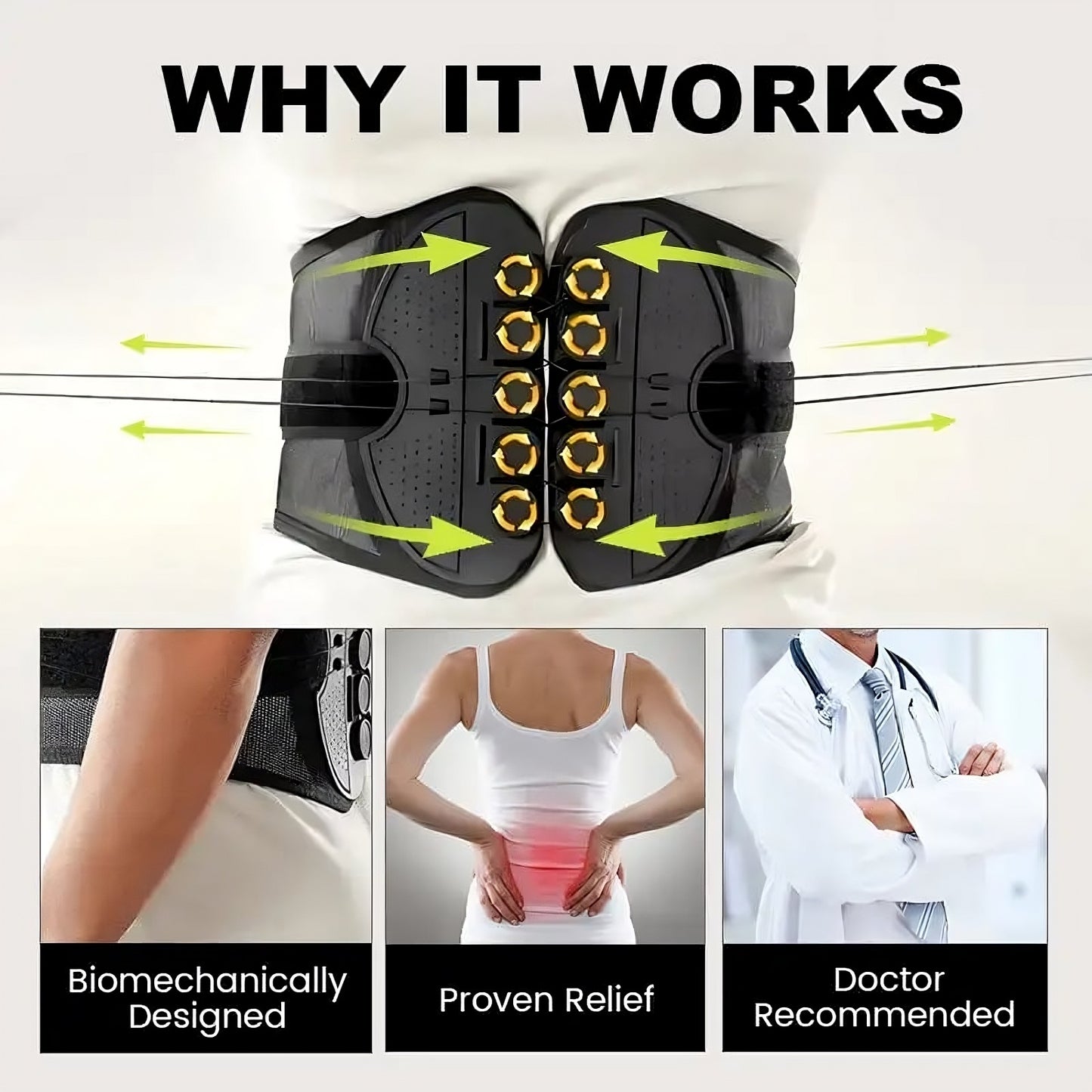 Lower Back Support Belt – Adjustable Compression Brace for Men & Women