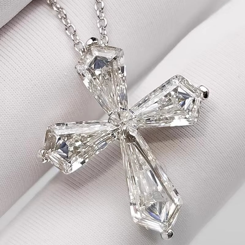 Huitan Crystal Cross Necklace –Faith Pendant for Women
