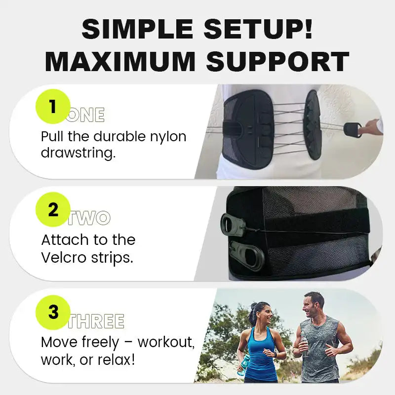 Lower Back Support Belt – Adjustable Compression Brace for Men & Women