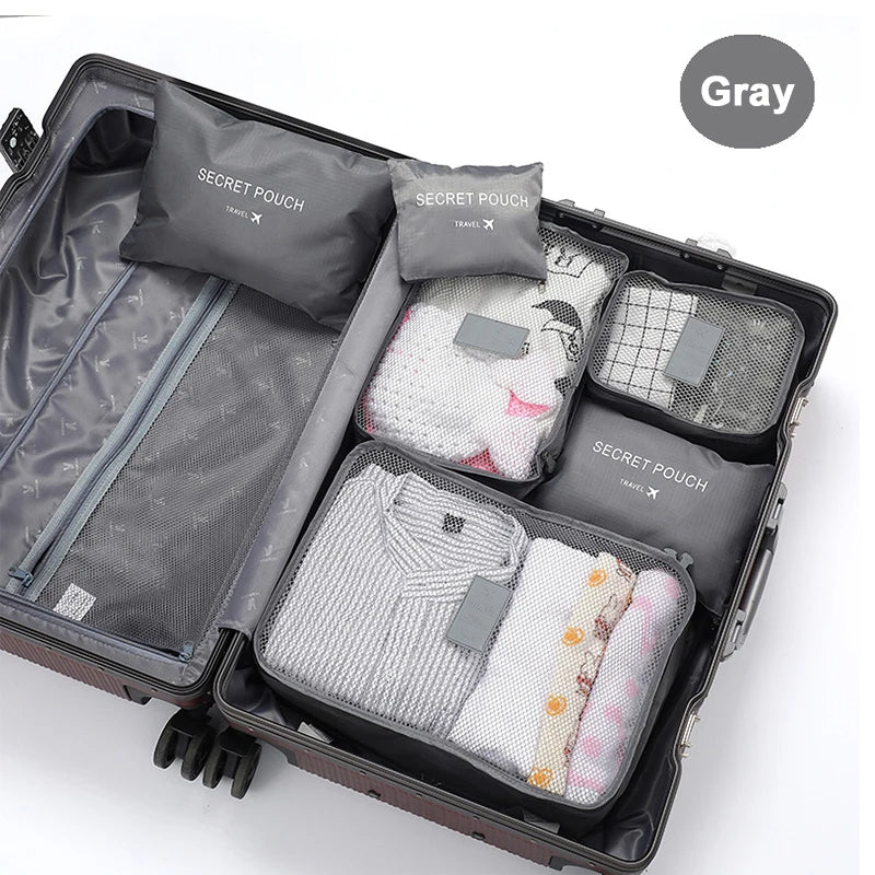 6 Pcs Travel Packing Cubes – Luggage Organizer Bags for Clothes & Suitcase
